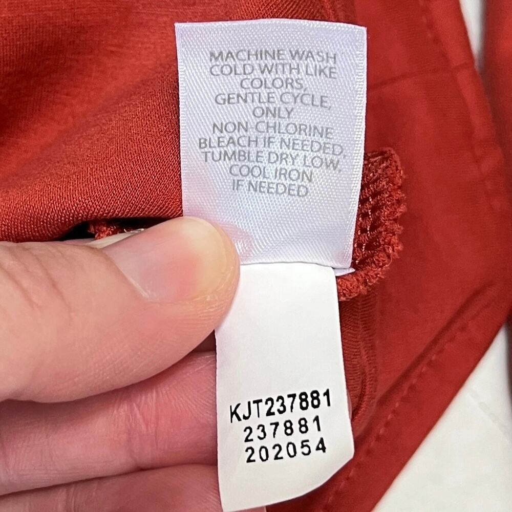 J.Jill Women's Wearever Knit Shacket Jacket S Red Orange Long Sleeve Button Up - Picture 7 of 7